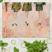 Illustration der Mode der Vintagen 1930er Jahre Geschirrtuch (Gefaltet)