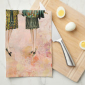 Illustration der Mode der Vintagen 1930er Jahre Geschirrtuch (Viertel Falte)