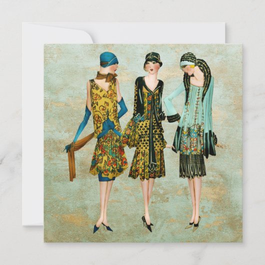 Illustration der Mode der Vintagen 1930er Jahre Karte (Vorderseite)