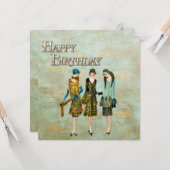 Illustration der Mode der Vintagen 1930er Jahre Karte (Vorderseite/Rückseite Beispiel)