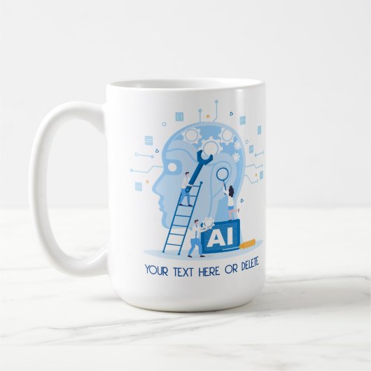 Illustration der modernen blauen künstlichen Intel Kaffeetasse (Links)