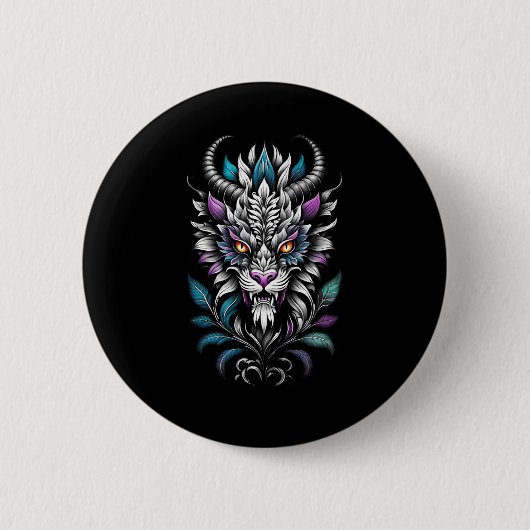 Illustration der mystischen Bestie - Drache der br Button (Vorderseite)