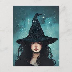 Illustration der Nacht Hexe in der Sternenzeit Postkarte