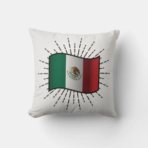 Illustration der Nationalflagge von Mexiko Kissen
