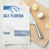 Illustration der niedlichen Blauen Krebshandfarben Geschirrtuch (Viertel Falte)