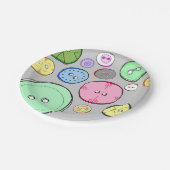 Illustration der niedlichen farbigen Pastelltasten Pappteller (Schrägansicht)