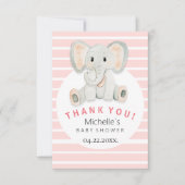 Illustration der niedlichen Frühlingslephant Dankeskarte (Vorderseite)