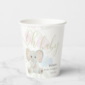 Illustration der niedlichen Frühlingslephant Pappbecher (Rückseite)