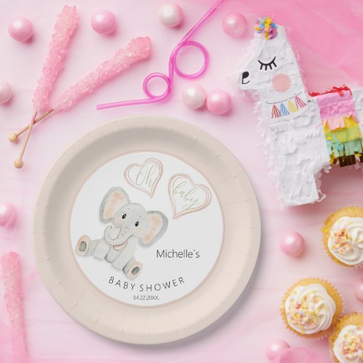 Illustration der niedlichen Frühlingslephant Pappteller (Party)