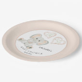 Illustration der niedlichen Frühlingslephant Pappteller (Schrägansicht)