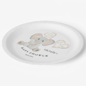 Illustration der niedlichen Frühlingslephant Pappteller (Schrägansicht)