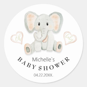 Illustration der niedlichen Frühlingslephant Runder Aufkleber