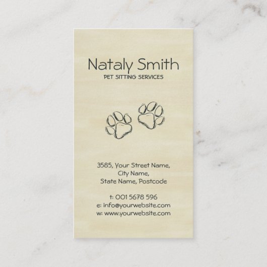 Illustration der niedlichen Katze- und Hundefälle Visitenkarte (Rückseite)