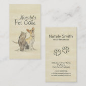 Illustration der niedlichen Katze- und Hundefälle Visitenkarte (Vorne/Hinten)