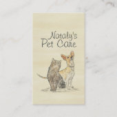 Illustration der niedlichen Katze- und Hundefälle Visitenkarte (Vorderseite)