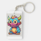 Illustration der niedlichen Kleinen Monster - 4K C Schlüsselanhänger (Rückseite)