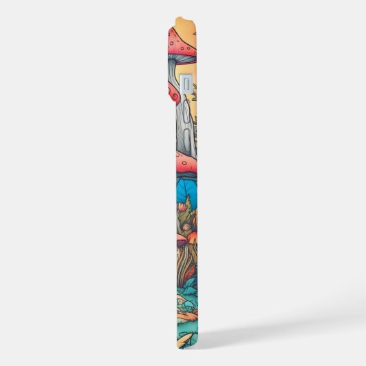 Illustration der niedlichen kreativen Pilzhütte iPhone Hülle (Linke Seite)
