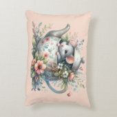Illustration der niedlichen Maus im Blumentepot Dekokissen (Rückseite(Vertikal))