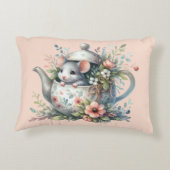 Illustration der niedlichen Maus im Blumentepot Dekokissen (Rückseite)