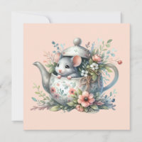 Illustration der niedlichen Maus im Blumentepot