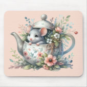 Illustration der niedlichen Maus im Blumentepot Mousepad (Vorne)