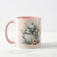 Illustration der niedlichen Maus im Blumentepot