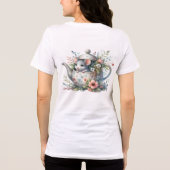 Illustration der niedlichen Maus im Blumentepot Tri-Blend Shirt (Rückseite)