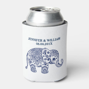 Illustration der niedlichen Navy-Blue Paisley Elep Dosenkühler