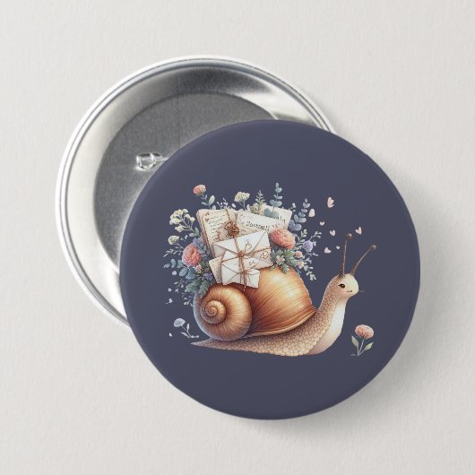 Illustration der niedlichen Schneckenpastel Button (Vorne & Hinten)