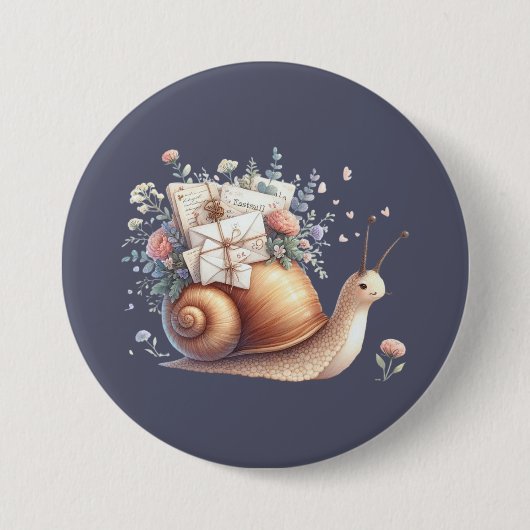 Illustration der niedlichen Schneckenpastel Button (Vorderseite)