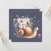 Illustration der niedlichen Schneckenpastel Karte (Vorderseite/Rückseite Beispiel)