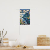 Illustration der norwegischen Landschaft, Reise, K Poster (Küche)