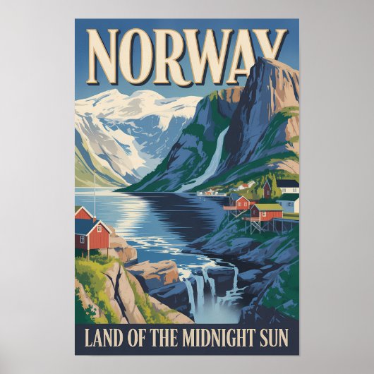 Illustration der norwegischen Landschaft, Reise, K Poster (Vorne)