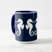 Illustration der Pferde des Weißen Nautischen Meer Tasse (Vorderseite Links)