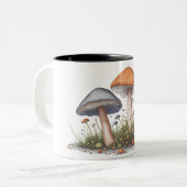 Illustration der Pilzfarben im Aquarellstil Zweifarbige Tasse (Vorderseite Links)