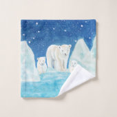 Illustration der Polarbären Badhandtuch Set (Waschlappen)