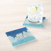 Illustration der Polarbären Glasuntersetzer (Schrägansicht)