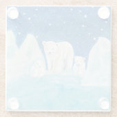 Illustration der Polarbären Glasuntersetzer (Rückseite)