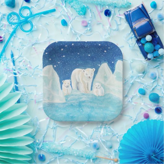 Illustration der Polarbären Pappteller (Party)