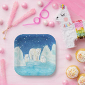 Illustration der Polarbären Pappteller (Party)