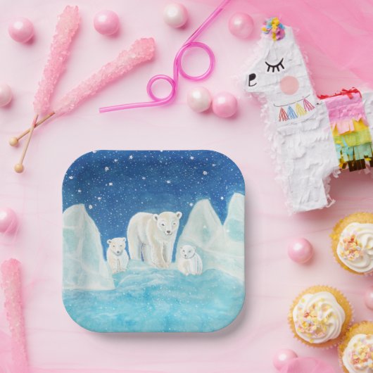 Illustration der Polarbären Pappteller (Party)