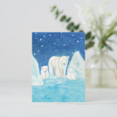 Illustration der Polarbären Postkarte (Stehend Vorderseite)