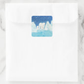 Illustration der Polarbären Quadratischer Aufkleber (Tasche)