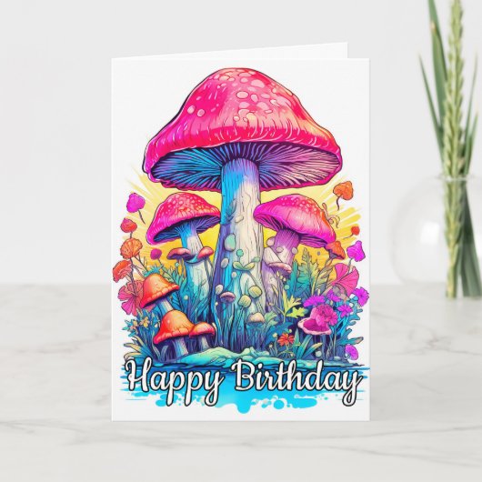 Illustration der Psychedelic Forest Mushroom Karte (Vorderseite)