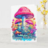 Illustration der Psychedelic Forest Mushroom Karte (Gelbe Blume)