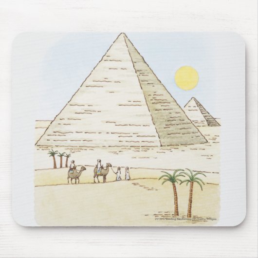 Illustration der Pyramiden und der Männer mit Mousepad (Vorne)