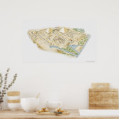 Illustration der Pyramiden von Gizeh Poster (Küche)