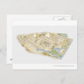 Illustration der Pyramiden von Gizeh Postkarte (Vorne/Hinten)