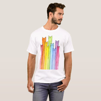 Illustration der Rainbow Whimsical Cats T-Shirt