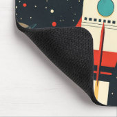 Illustration der Retro Space Rocket Mousepad (Ecke)